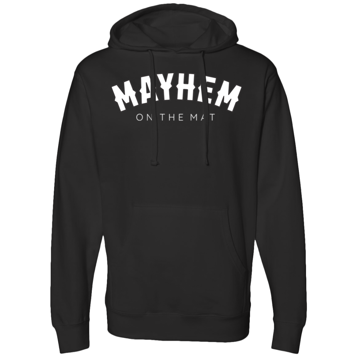 Mayhem on the Rocker - Black Hoodie featuring the Rocker logo. Mastering the mayhem with Jiu Jitsu.