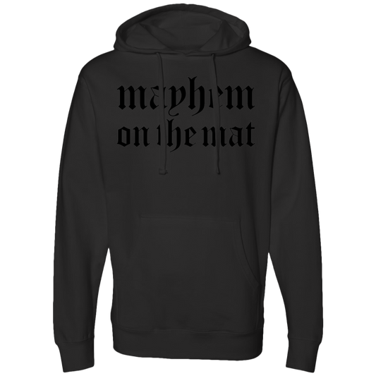Mayhem on the mat hoodie featuring Team Mayhem - Smoke Black Jiu Jitsu.